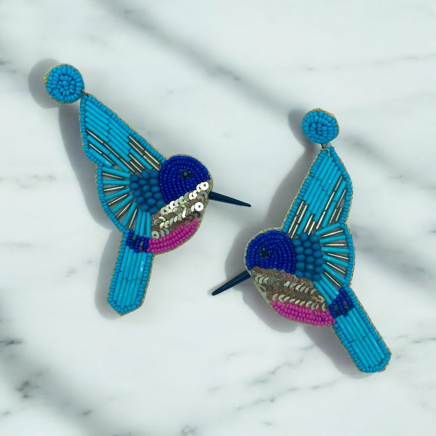 Blue Bird – The Party Poet Earrings