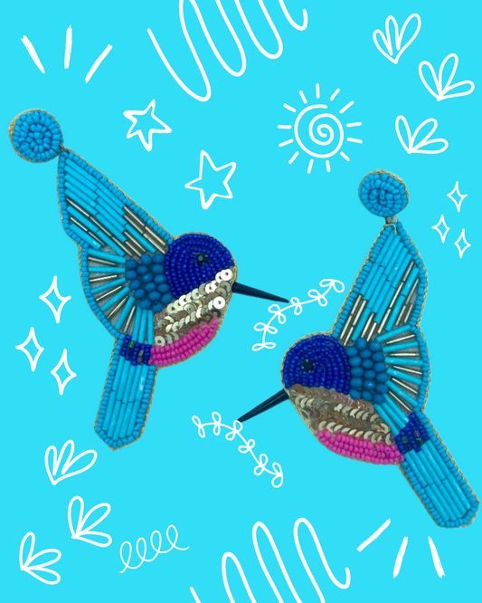 Blue Bird – The Party Poet Earrings
