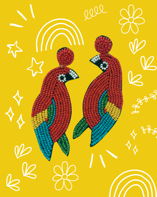 Full Spectrum Macaw Parrot Earrings