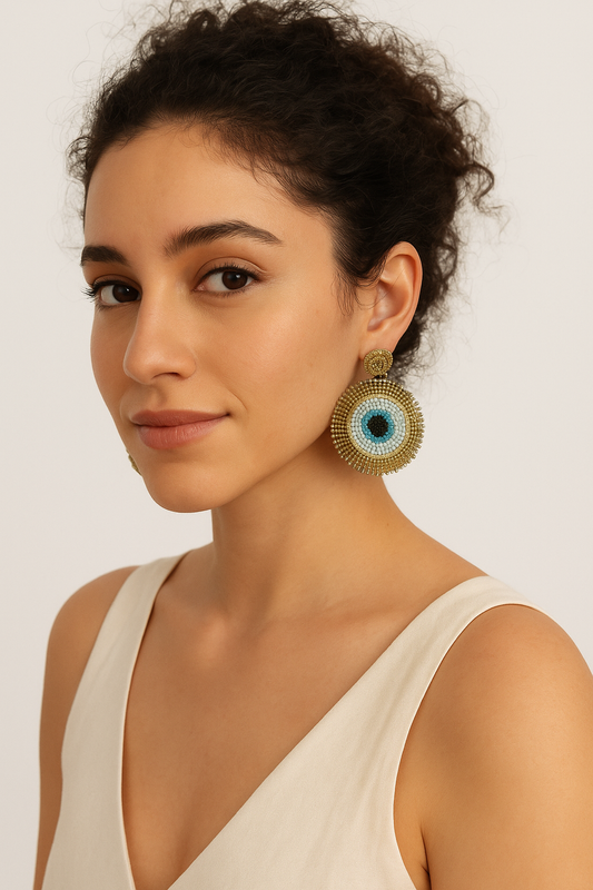 Sona Nazar - Golden Gaze Evil Eye Earrings