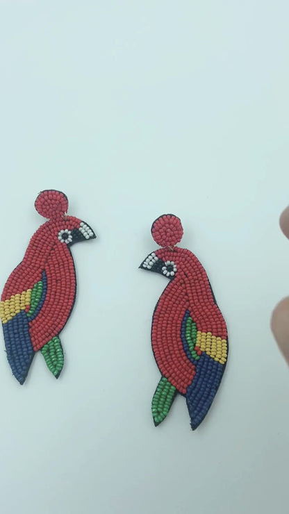 Full Spectrum Macaw Parrot Earrings