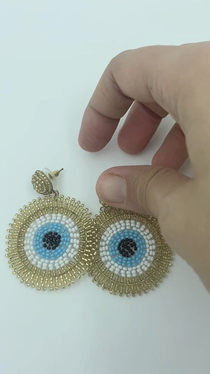 Sona Nazar - Golden Gaze Evil Eye Earrings