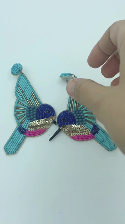 Blue Bird – The Party Poet Earrings